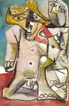 パブロ・ピカソ Painting - 裸の男女 1971年 パブロ・ピカソ